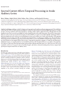 Cover page: Spectral Context Affects Temporal Processing in Awake Auditory Cortex