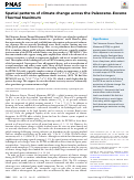 Cover page: Spatial patterns of climate change across the Paleocene–Eocene Thermal Maximum