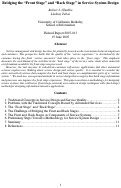 Cover page: Bridging the “Front Stage” and “Back Stage” in Service System Design