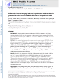 Cover page: Differential neuroimaging indices in prefrontal white matter in prenatal alcohol‐associated ADHD versus idiopathic ADHD