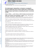 Cover page: US private payers’ perspectives on insurance coverage for genome sequencing versus exome sequencing: A study by the Clinical Sequencing Evidence-Generating Research Consortium (CSER)