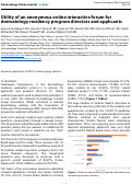 Cover page: Utility of an anonymous online interactive forum for dermatology residency program directors and applicants