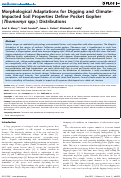 Cover page: Morphological Adaptations for Digging and Climate-Impacted Soil Properties Define Pocket Gopher (Thomomys spp.) Distributions