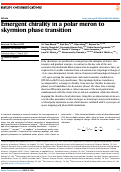 Cover page: Emergent chirality in a polar meron to skyrmion phase transition