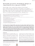 Cover page: Enteropathy-associated T cell lymphoma subtypes are characterized by loss of function of SETD2