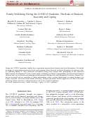 Cover page: Family Well‐Being During the COVID‐19 Pandemic: The Risks of Financial Insecurity and Coping