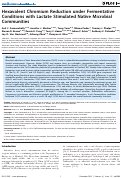 Cover page: Hexavalent Chromium Reduction under Fermentative Conditions with Lactate Stimulated Native Microbial Communities