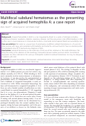 Cover page: Multifocal subdural hematomas as the presenting sign of acquired hemophilia A: a case report.