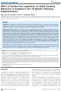 Cover page: Effect of Smoke-Free Legislation on Adult Smoking Behaviour in England in the 18 Months following Implementation