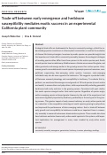 Cover page: Trade‐off between early emergence and herbivore susceptibility mediates exotic success in an experimental California plant community