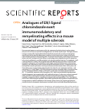 Cover page: Analogues of ERβ ligand chloroindazole exert immunomodulatory and remyelinating effects in a mouse model of multiple sclerosis