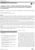 Cover page: "Improving to where?": treatment-related health risks and perceptions of the future among adolescents and young adults after hematopoietic cell transplantation.