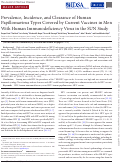 Cover page: Prevalence, Incidence, and Clearance of Human Papillomavirus Types Covered by Current Vaccines in Men With Human Immunodeficiency Virus in the SUN Study