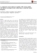 Cover page: A comparison of perceptions of quality of life among adults with spinal cord injury in the United States versus the United Kingdom