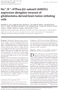 Cover page: Na+/K+-ATPase β2-subunit (AMOG) expression abrogates invasion of glioblastoma-derived brain tumor-initiating cells