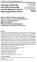 Cover page: Liderazgo: Culturally Grounded Leadership and the National Latina/o Psychological Association
