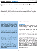 Cover page: Twenty-year-old woman presenting with typical Kawasaki disease