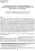 Cover page: Shortening “the Road” to Improve Engagement with HIV Testing Resources: A Qualitative Study Among Stakeholders in Rural Uganda