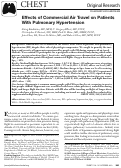 Cover page: Effects of Commercial Air Travel on Patients With Pulmonary Hypertension