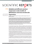 Cover page: Reliable and efficient solution of genome-scale models of Metabolism and macromolecular Expression