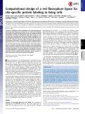 Cover page: Computational design of a red fluorophore ligase for site-specific protein labeling in living cells