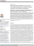 Cover page: Reproducibility, stability, and accuracy of microbial profiles by fecal sample collection method in three distinct populations