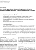 Cover page: Low-Grade Appendiceal Mucinous Neoplasm Involving the Endometrium and Presenting with Mucinous Vaginal Discharge