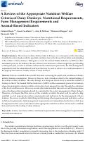 Cover page: A Review of the Appropriate Nutrition Welfare Criteria of Dairy Donkeys: Nutritional Requirements, Farm Management Requirements and Animal-Based Indicators