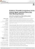 Cover page: Evidence That Microorganisms at the Animal-Water Interface Drive Sea Star Wasting Disease