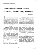 Cover page: Fish Remains from the Karlo Site (CA-Las-7), Lassen County, California