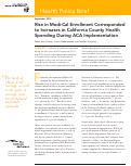 Cover page: Rise in Medi-Cal Enrollment Corresponded to Increases in California County Health Spending During ACA Implementation.