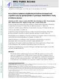 Cover page: Associations between neighborhood built environment and cognition vary by apolipoprotein E genotype: Multi-Ethnic Study of Atherosclerosis