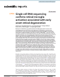 Cover page: Single cell RNA sequencing confirms retinal microglia activation associated with early onset retinal degeneration