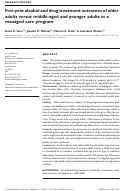 Cover page: Five-year alcohol and drug treatment outcomes of older adults versus middle-aged and younger adults in a managed care program