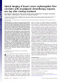 Cover page: Optical imaging of breast cancer oxyhemoglobin flare correlates with neoadjuvant chemotherapy response one day after starting treatment