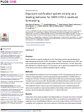 Cover page: Exposure notification system activity as a leading indicator for SARS-COV-2 caseload forecasting.