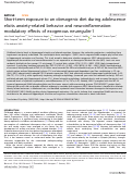 Cover page: Short-term exposure to an obesogenic diet during adolescence elicits anxiety-related behavior and neuroinflammation: modulatory effects of exogenous neuregulin-1.