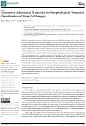 Cover page: Generative Adversarial Networks for Morphological–Temporal Classification of Stem Cell Images