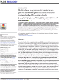 Cover page: Multicellular magnetotactic bacteria are genetically heterogeneous consortia with metabolically differentiated cells