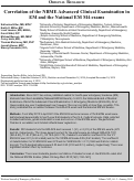 Cover page: Correlation of the NBME Advanced Clinical Examination in EM and the National EM M4 exams