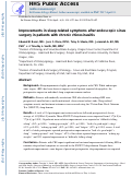 Cover page: Improvements in sleep‐related symptoms after endoscopic sinus surgery in patients with chronic rhinosinusitis