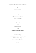 Cover page: Computational Models of Learning and Hierarchy