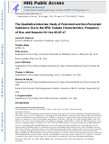 Cover page: The Qualitative Interview Study of Persistent and Nonpersistent Substance Use in the MTA: Sample Characteristics, Frequent Use, and Reasons for Use.