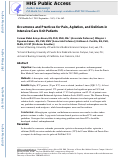 Cover page: Occurrence and Practices for Pain, Agitation, and Delirium in Intensive Care Unit Patients.