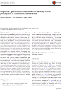 Cover page: Impact of a personalized versus moderate-intensity exercise prescription: a randomized controlled trial