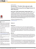 Cover page: Endothelin-1 Predicts Hemodynamically Assessed Pulmonary Arterial Hypertension in HIV Infection