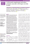 Cover page: Cell-bound complement activation products associate with lupus severity in SLE