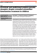 Cover page: Persistent and multiclonal malaria parasite dynamics despite extended artemether-lumefantrine treatment in children.