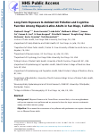 Cover page: Long-Term Exposure to Ambient Air Pollution and Cognitive Function Among Hispanic/Latino Adults in San Diego, California