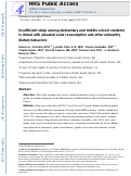 Cover page: Insufficient sleep among elementary and middle school students is linked with elevated soda consumption and other unhealthy dietary behaviors